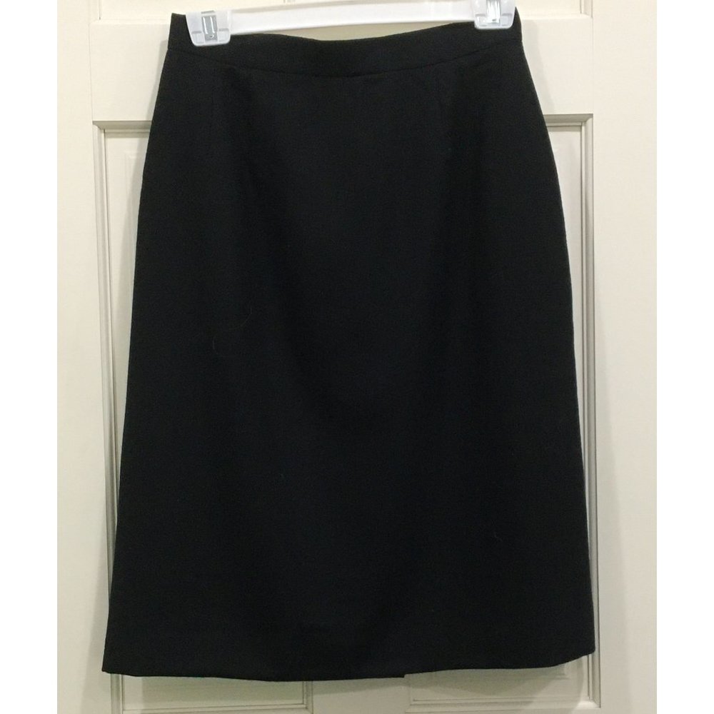 wool pencil black skirt